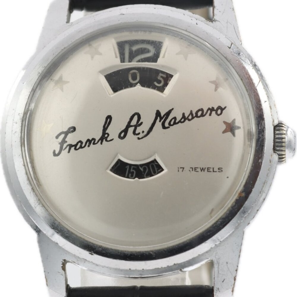 Vintage Louvic Direct Read Frank Massaro Men's Mechanical Wristwatch 560 Steel